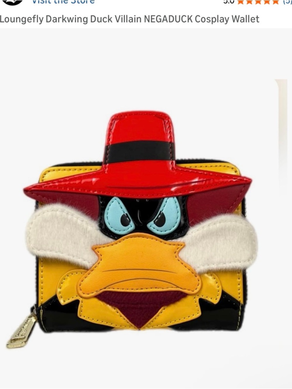 Loungefly Darkwing Duck Cosplay Wallet - Red, Yellow, Black, White, Blue
